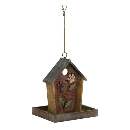 Striking Styled Wood Metal Birdhouse