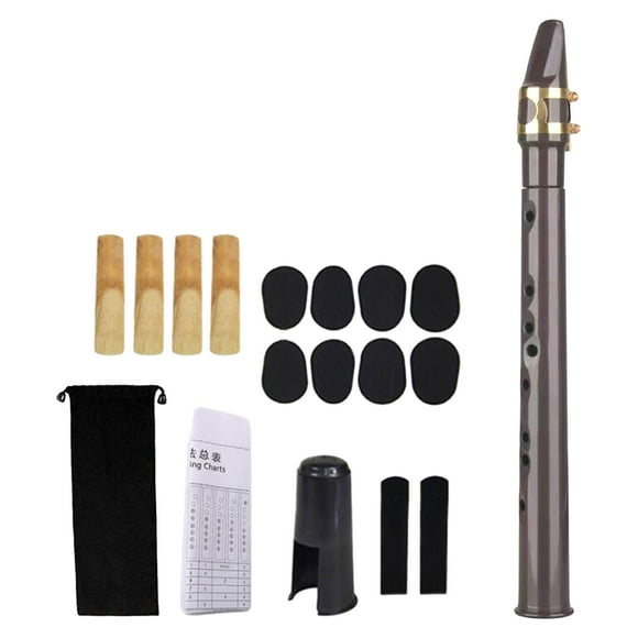 Mini saxofón de bolsillo con boquilla, saxofón ligero con llave C, mini saxofón, instrumento de viento de madera para niños, principiantes profesional marrón SM SunniMix Saxofón de bolsillo