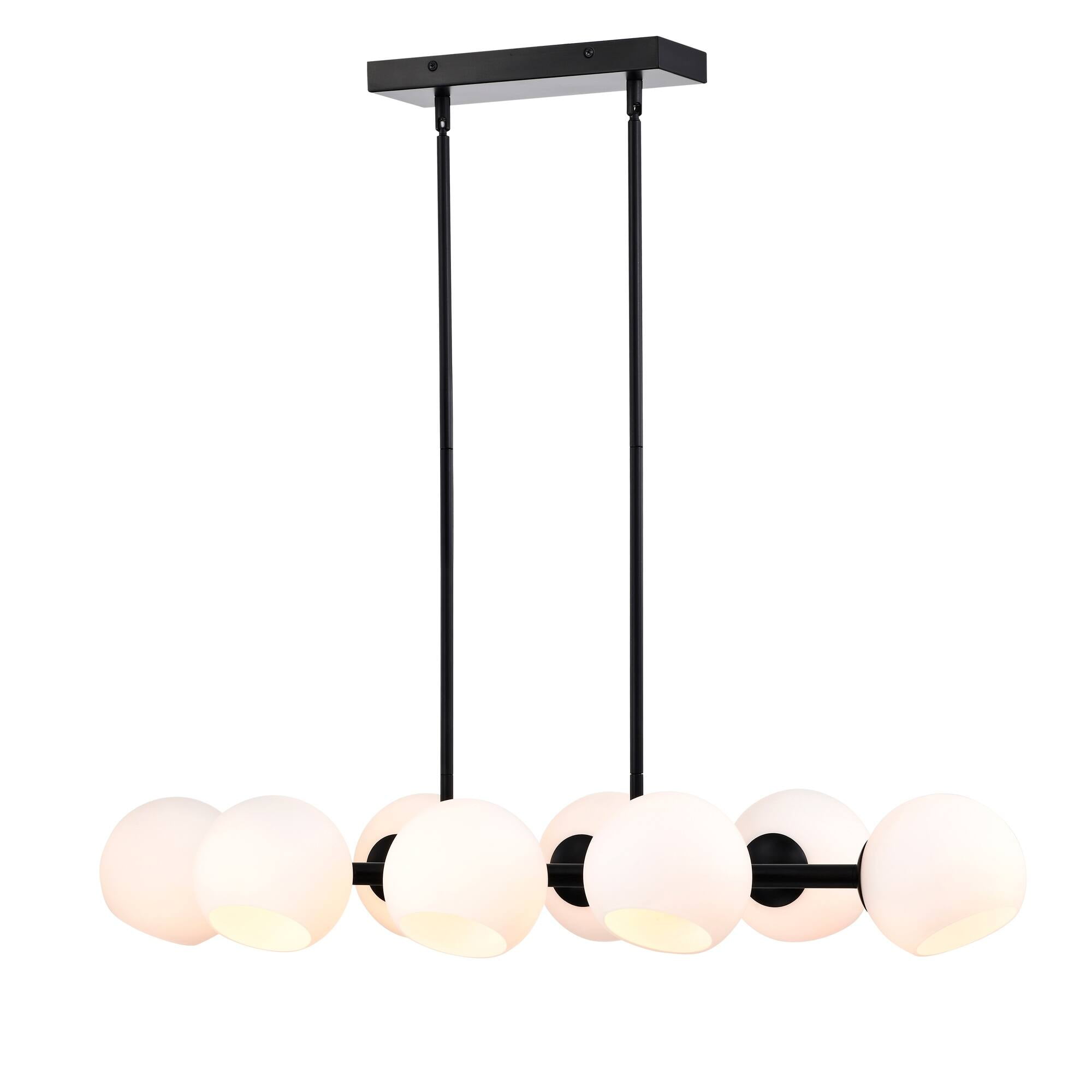 Yannick 38 in. 8-Light Indoor Matte Black Finish Chandelier with Light Kit