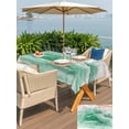 thumbnail image 5 of Outdoor Tablecloth with Umbrella Hole for Patio/Picnic/Party/Camping, Teal Waves Abstract Waterproof Table Cloth Rectangle Table Cover Washable, Boho Summer Beach Coastal Ocean Beach (54"x 80"), 5 of 9