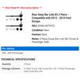 thumbnail image 2 of Rear Sway Bar Link Kit 2 Piece - Compatible with 2013 - 2019 Ford Escape 2014 2015 2016 2017 2018, 2 of 2