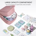 thumbnail image 2 of Sunveno Large Diaper Bag Baby Foldable Changing Station Bag Travel Backpack with Soft 100% Cotton Pad for 6-18 Month, Pink, 2 of 13