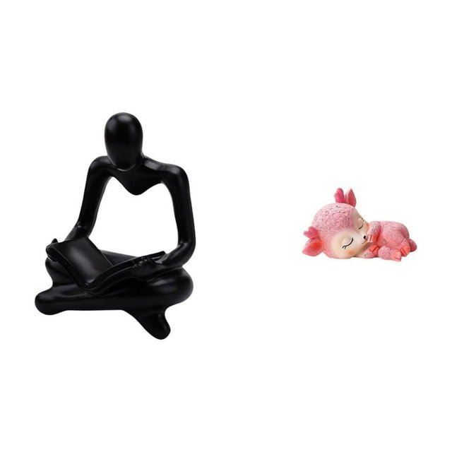 Escultura Creativa Abstracta De Un Ciervo Durmiente Pensativo Para Decoración De Mesas De Sala De Estar, Cocina Y Comedor. Fina Elaboración Artesanal.