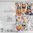 thumbnail image 3 of Pumpkins Halloween Shower Curtain, Waterproof Shower Curtains for Bathroom, Skull Candy Candle Cute Ghost Washable Fabric Bathtub Curtain Set Bath Decor with 12 Hooks 48"x72", 3 of 8