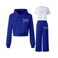 thumbnail image 5 of yuCgh Girls' 3-Piece Set Base Layer & Jacket Outfit, Layered Winter Wear, Thermal Top, Pants, and Lightweight Jacket, Warm and Cozy for Cold Weather Activities,Blue 8Y, 5 of 6