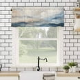 thumbnail image 4 of Abstract Modern Art Valances for Windows Watercolor Blue Graffiti Art Rod Pocket Curtain Valance Window Treatment Short Curtains for Kitchen Living Room, 54"x18", 4 of 5