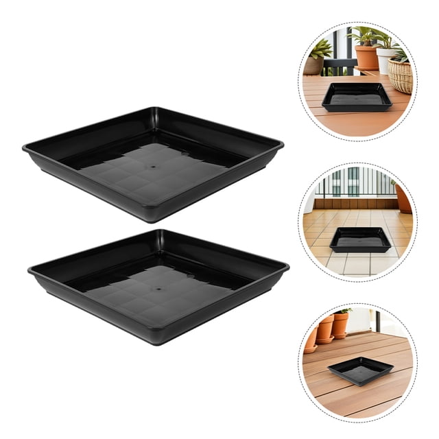 BESTYASH 4Ud Platos Para Macetas Negros Resistentes Con Función De Captura De Y Uso Interior Exterior