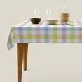 thumbnail image 5 of Easter Plaid Rectangle Tablecloth 60x84 Inch,Spring Coloring Checkered Table Cloth,Wrinkle Stain Waterproof Holiday Table Cover,Rustic Rainbow Small Fabric Farmhouse Tablecloth for Party Picnic, 5 of 6