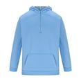 thumbnail image 5 of Mens Hoodies Pullover Solid Long Sleeve Drawstring Sweatshirt Outdoor Athletic Tops with Pocket Blue XL, 5 of 5