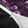 thumbnail image 4 of Homewish Gothic Halloween Skull Bedding,Purple Rose Flowers Duvet Cover Full,Black Reversible,3pcs,1 Duvet Cover and 2 Pillowcases, 4 of 6