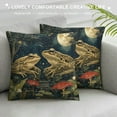 thumbnail image 3 of Fenyluxe Vintage Cottagecore Botanical Mushroom Frog Nature Aesthetic Throw Pillow, Multicolor 22x22in, 3 of 5