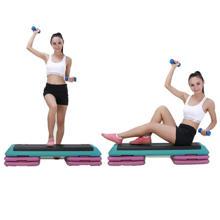 - Zimtown Fitness Adjustable Aerobic Step Balance Stepper Cardio Exercise Stepper for Indoor Exercise & Fitness 43''Adjust 4- 6- 8w/Risers