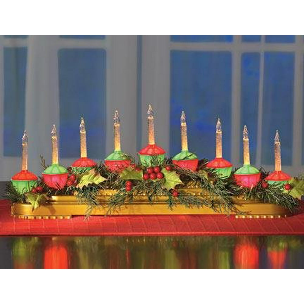 Christmas Merry Red and Green Bubble Light Centerpiece