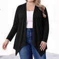 thumbnail image 5 of Plus Size Cardigans for Women Soft Long Sleeve Open Front Draped Cardigan Sweater Lightweight 1X-5X Fall Clothes (4XL, Black), 5 of 8