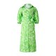 thumbnail image 5 of VISgogo Vestido casual para mujer, cuello de solapa, cuello en V, manga larga, contraste de color, estampado, corte alto, vestidos con cordones VISgogo  moda, 5 of 9