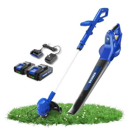 WILD BADGER POWER 20V Cordless String Trimmer with Sweeper Combo, 2*2Ah Battery & Charger