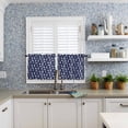 thumbnail image 3 of Navy Blue Bear Christmas Kitchen Curtain 2 Panels Tiers Curtains 36 Inch Length, Winter Xmas Snowflake Curtains Rod Pocket Curtains Window Drapes Treatment Window Cafe Curtains, 3 of 5