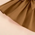 thumbnail image 4 of Odeerbi Toddler Girls Slip Pleated Dress with Notched Lapel Cropped Jacket Two Pieces Dress Set Fashion Solid Color Jacket Long Sleeve Coat Solid Color Strap Skirt Two Piece Set Khaki, 4 of 8