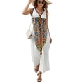 thumbnail image 2 of Kente Design African Print African Clothing Dress Fashion Boho Beach Long Dresses Female Party Printed Maxi Dress, 2 of 9