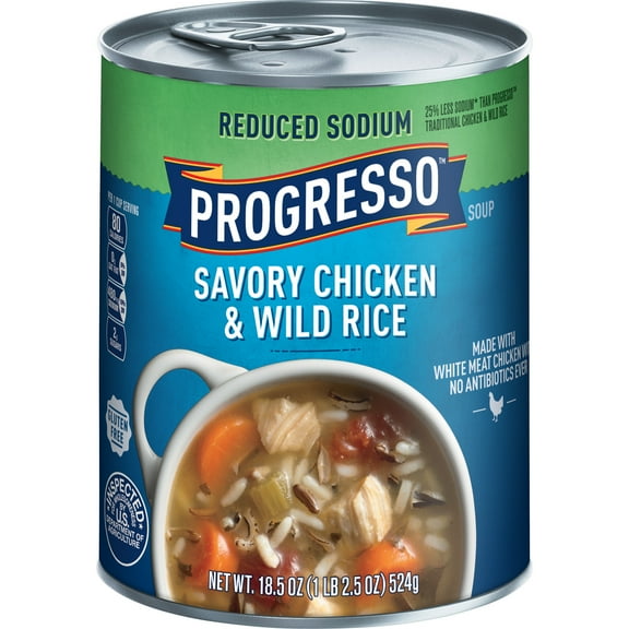 Progresso Reduced Sodium Chicken & Wild Rice Soup 18.5oz (Pack of 14)