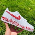 thumbnail image 1 of Ni&ke Air Force 1 Custom Shoes "Red White Splatter" Mens Womens Kids Sizes, 1 of 6