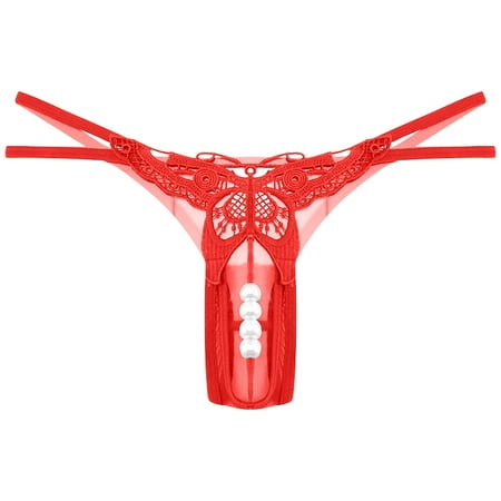 Bigersell Cheeky Panties Clearance Ladies Underwear Panties Tangas Panty Style P-591 Spandex Shaping Panties Seamless Underwear Ladies Thong Briefs High Waist Women s Panties Red One Size