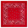 thumbnail image 3 of 1 Red Bandana 100% Cotton Scarf Head Face Cover Neck Gaiter Paisley Flag Scarves, 3 of 4