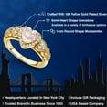 thumbnail image 2 of Gem Stone King 18K Yellow Gold Plated Silver Rose Rose Quartz and White Moissanite Halo Ring for Women | 0.90 Cttw | Heart Shape 6MM | Gemstone Birthstone | Size 9, 2 of 6
