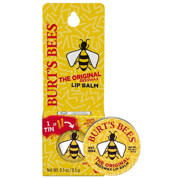 Burt's Bees Lip Balm Tin Beeswax Blister 72/0.3oz