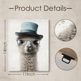 thumbnail image 2 of HFDF Funny Animals Wall Art Cute Alpaca Portrait Pictures Wall Decor Alpaca Wears A Blue Hat Poster Modern Artwork for Boys Room Bathroom Living Room Farmhouse Wall Decoration 16x24inch Framed, 2 of 7