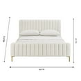 thumbnail image 6 of Maklaine 41.7"H Transitional Velvet Upholstered Queen Bed in Cream, 6 of 6