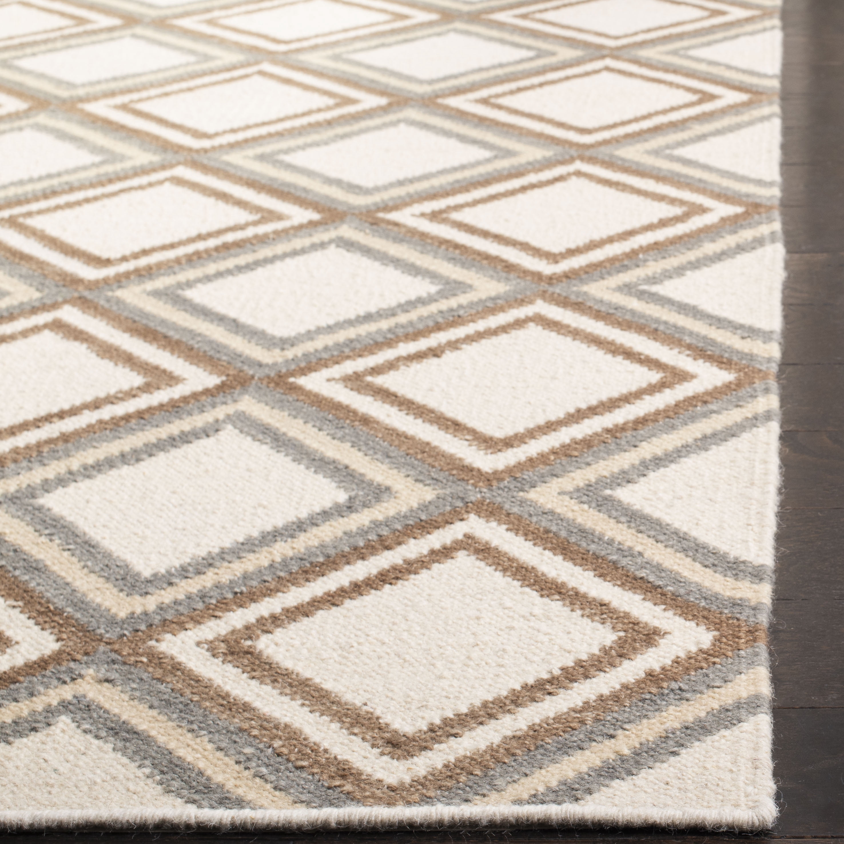 Safavieh Dhurries Jarrod Geometric Wool Area Rug, Ivory/Multi, 8' x 10'