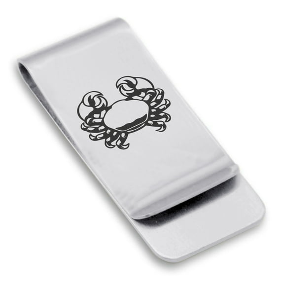 Stainless Steel Cancer Zodiac (Crab) Classic Slim Money Clip Credit Card Holder
