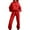 21#Red, variant on Womens 2 Piece Sweatsuits Oversized Hoodies Sweatshirt Wide Leg Sweatpants Matching Sets Lounge Tracksuits Outfits Red S