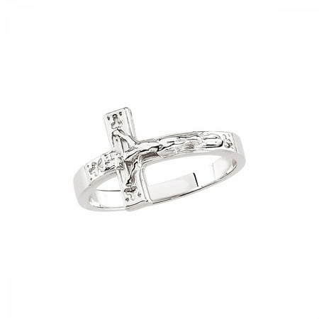 Chastity Promise Rings Sterling Silver Ladies Crucifix Chastity Ring Size 7 R16613 / Sterling Silver / Size 07.00/Ladies / Polished / Crucifix Chastity Ring W/Box ()