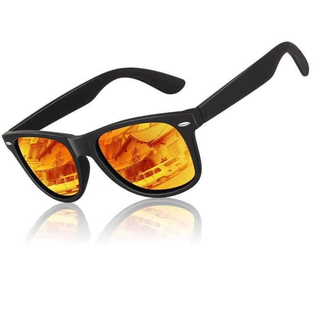 LINVO Gafas de sol polarizadas para hombres Gafas de sol de conducción Sombras Diseño de estilo retro de los años 80 Cuadrado