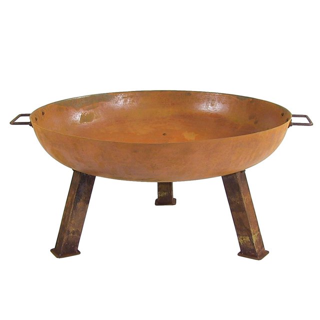 Sunnydaze Bol Rond en Fonte Rustique pour Camping Extérieur Ou Cour Arrière avec Poignées - 30 Pouces - Rouille Oxydée