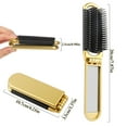 thumbnail image 4 of OPALESQUE Travel Hair Brush, 2 Pcs Folding Hair Brush with Mini Mirror, Compact Hair Brushes Hair Styling Tools for Gym, Trip, Purse, Swimming, Silver & Gold, 4 of 7