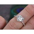 thumbnail image 6 of Trendy 1.50 Carat Halo Man made diamond moissanite Ring in Semi-Eternity Style in Silver with 18k White Gold Plating, 6 of 6