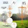 thumbnail image 3 of GSE Games & Sports Expert 12 Chains Portable Disc Golf Targets Basket. Metal Flying Disc Golf Practice Basket for Outdoor Backyard, Schoolyard and Basketball Gym - Orange, 3 of 7