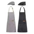 thumbnail image 1 of 2 Mandiles Chef+2 Gorros Chef Para Meseros Barbería Pintores, 1 of 8