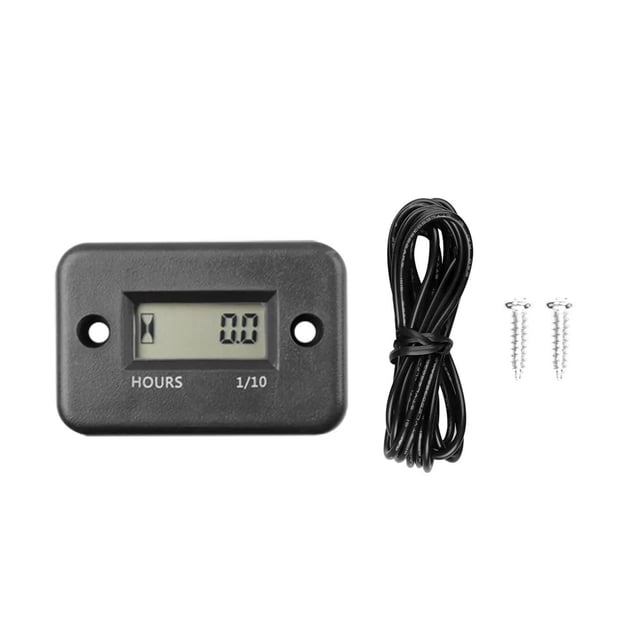 Waterproof Motorcycle Timer Panel Hour Meter Machine Hours ATV LCD Digital Hour Counter Lawn mower Motorcycle Generator Bike VE8