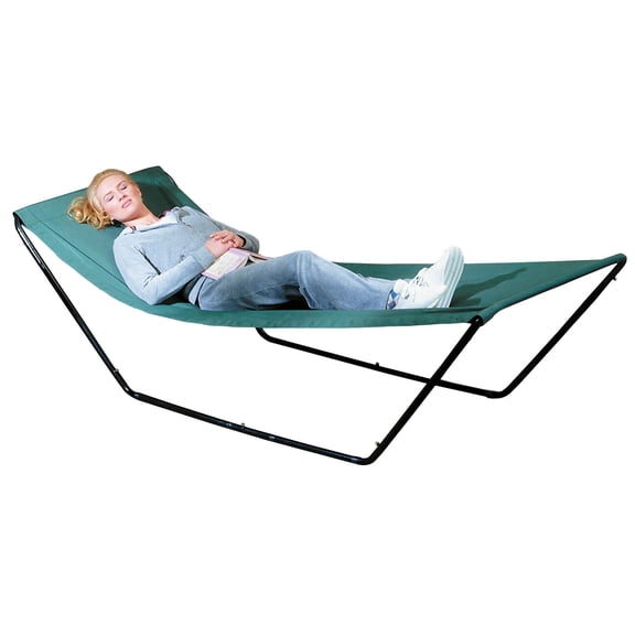 Miles Kimball Outdoor Foldable Freestanding Portable Hammock, 88" L x 28" W x 25" H, Nylon Fabric with Steel Stand