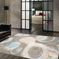 thumbnail image 3 of Pasargad Home Modern 9' x 12' Hand-Knotted Silk and Wool Ivory/Grey Rug - All Ages, Indoors, 3 of 7