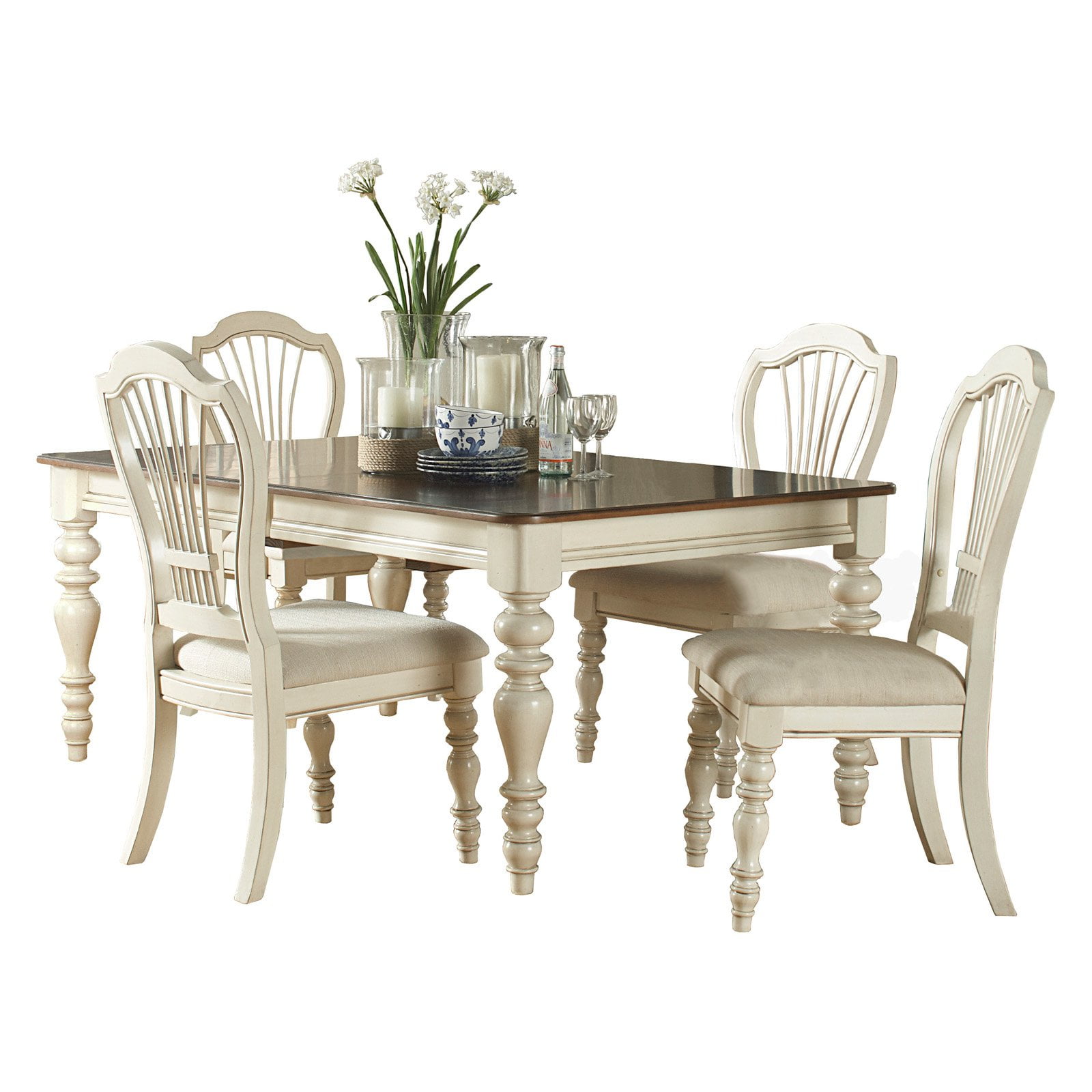 Hillsdale Furniture Pine Island 5Piece Dining Set, with Wheat Back