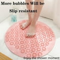 thumbnail image 3 of Semfri Round Non-Slip Shower Mat 22 x 22 Inch Textured Massage Surface Middle Drain Hole Pink, 3 of 3