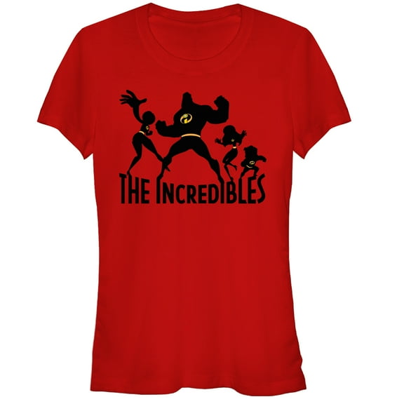 Junior's The Incredibles Family Silhouette Graphic Tee Red Small