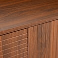 thumbnail image 3 of Noble House 59" Mid-Century Sideboard Buffet, Geometric Carved Doors, Metal Legs, Entryway Storage Cabinet, Walnut, 3 of 14