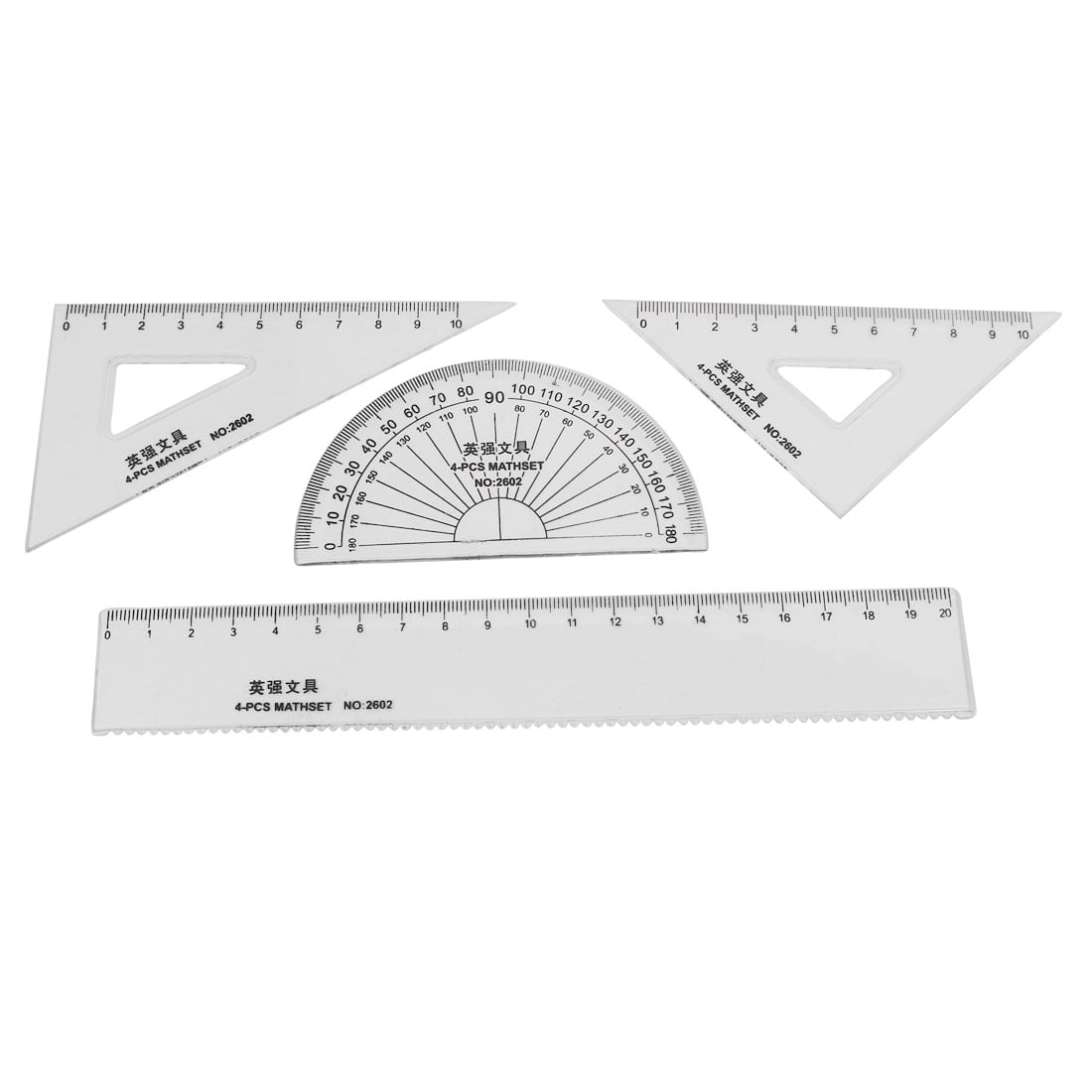 Unique Bargains Students Metric Straight Ruler Protractor Drawing Measuring Tool Set 4 in... by