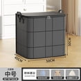 thumbnail image 3 of Large Zippered Storage Bag for Quilts Bedding Clothes, Heavy Duty Non Woven Moving Bin with Reinforced Handles, Tear Resistant, Space Saving Organization, 3 of 7